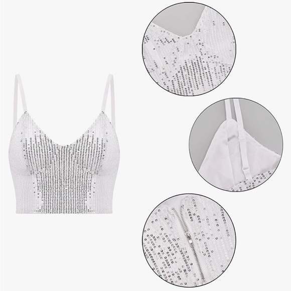 ✨Sequin crop tank (L)✨ - Picture 6 of 6